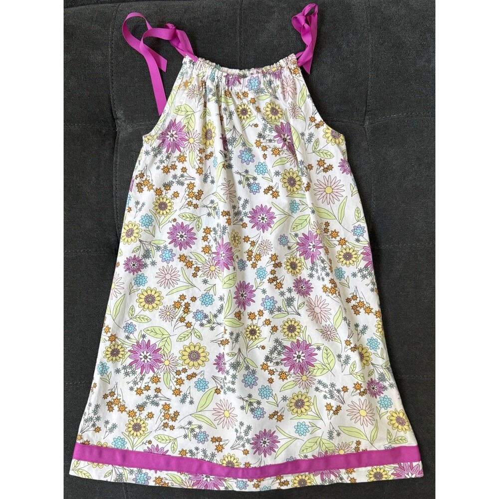 Hanna Andersson Summer Floral Pillowcase Dress 130 (8) 100% Cotton
